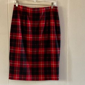 High Waisted j. Jill Plaid Pencil Skirt
